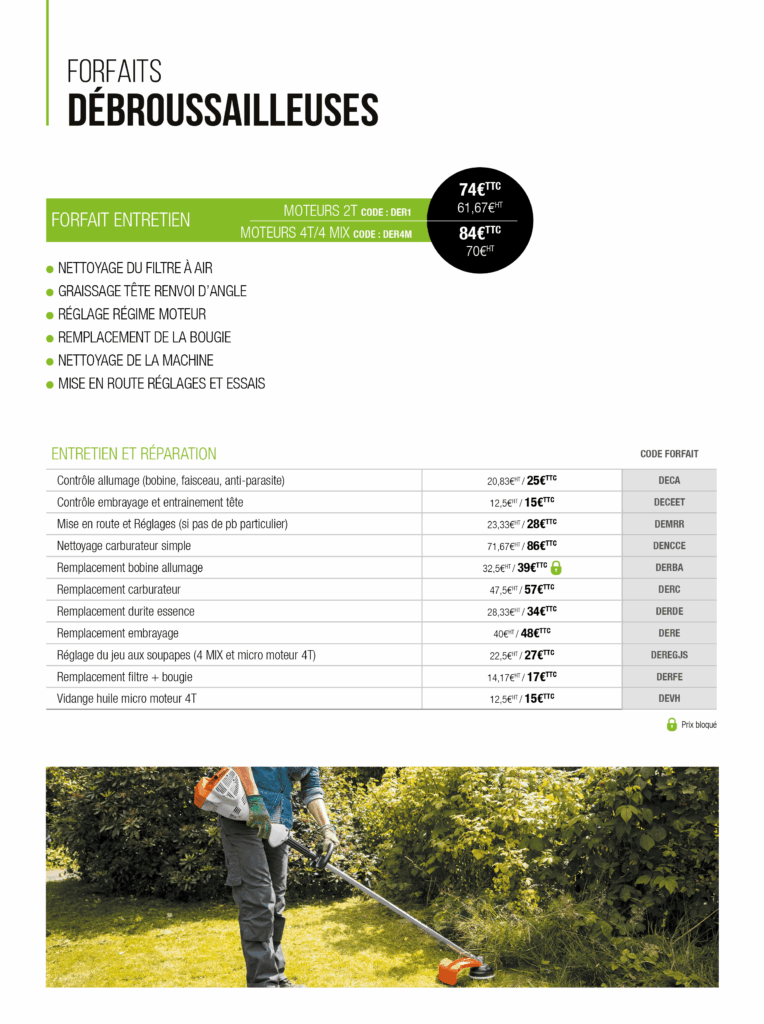 EJ forfaits débrousailleuses