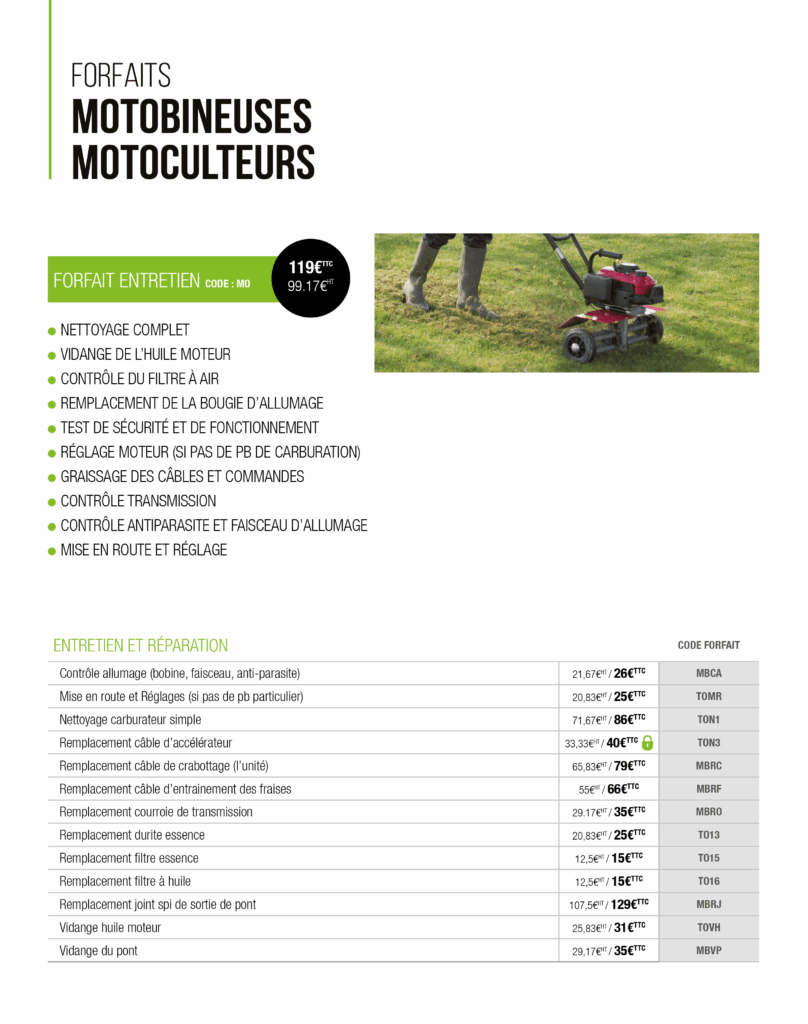 IDF entretien motobineuses et motoculteurs