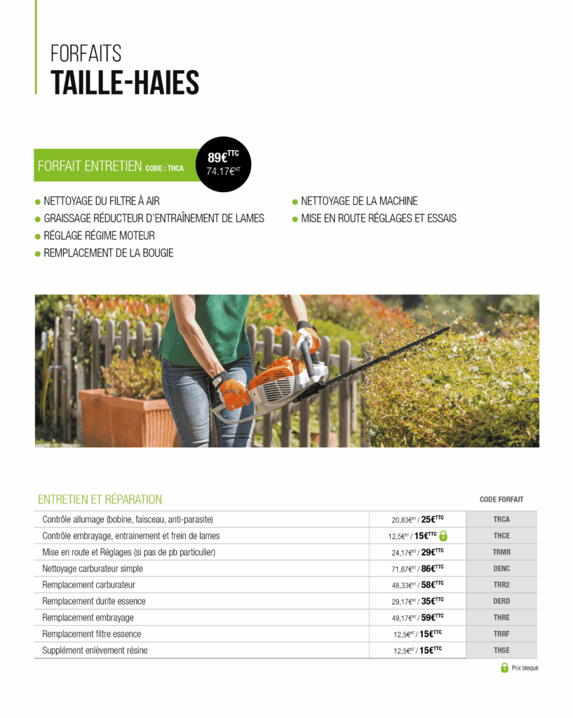 Forfait IDF taille-haies