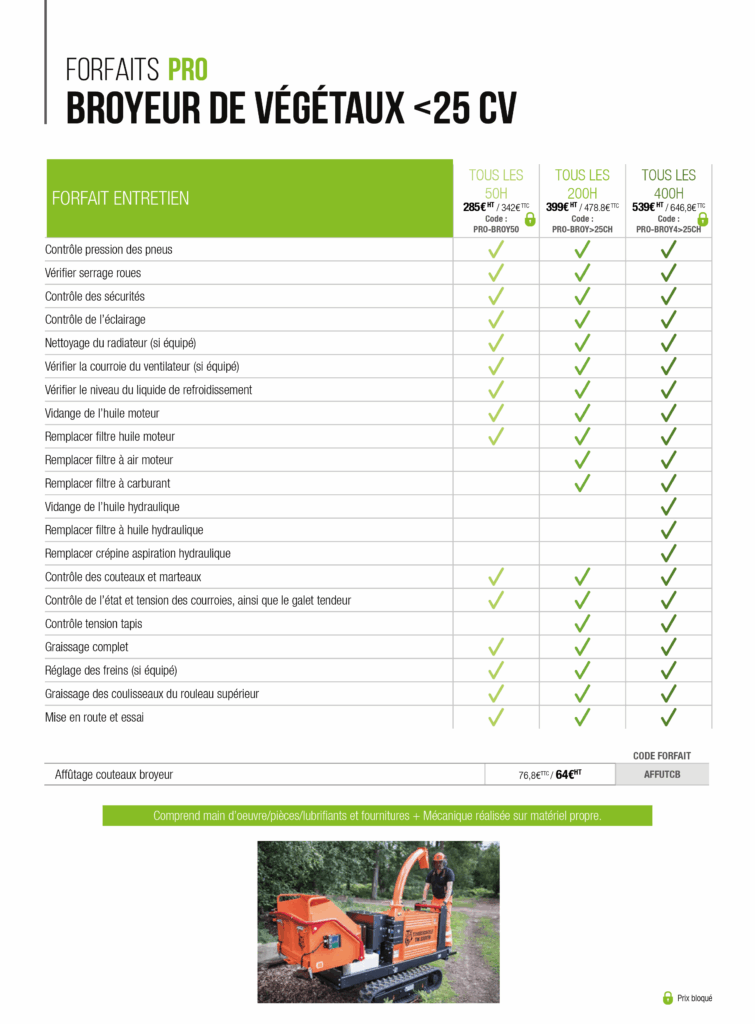 EJ forfait pro broyeurs de végétaux